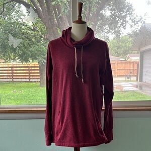 Cozy Burgundy Cowl Neck Sweater